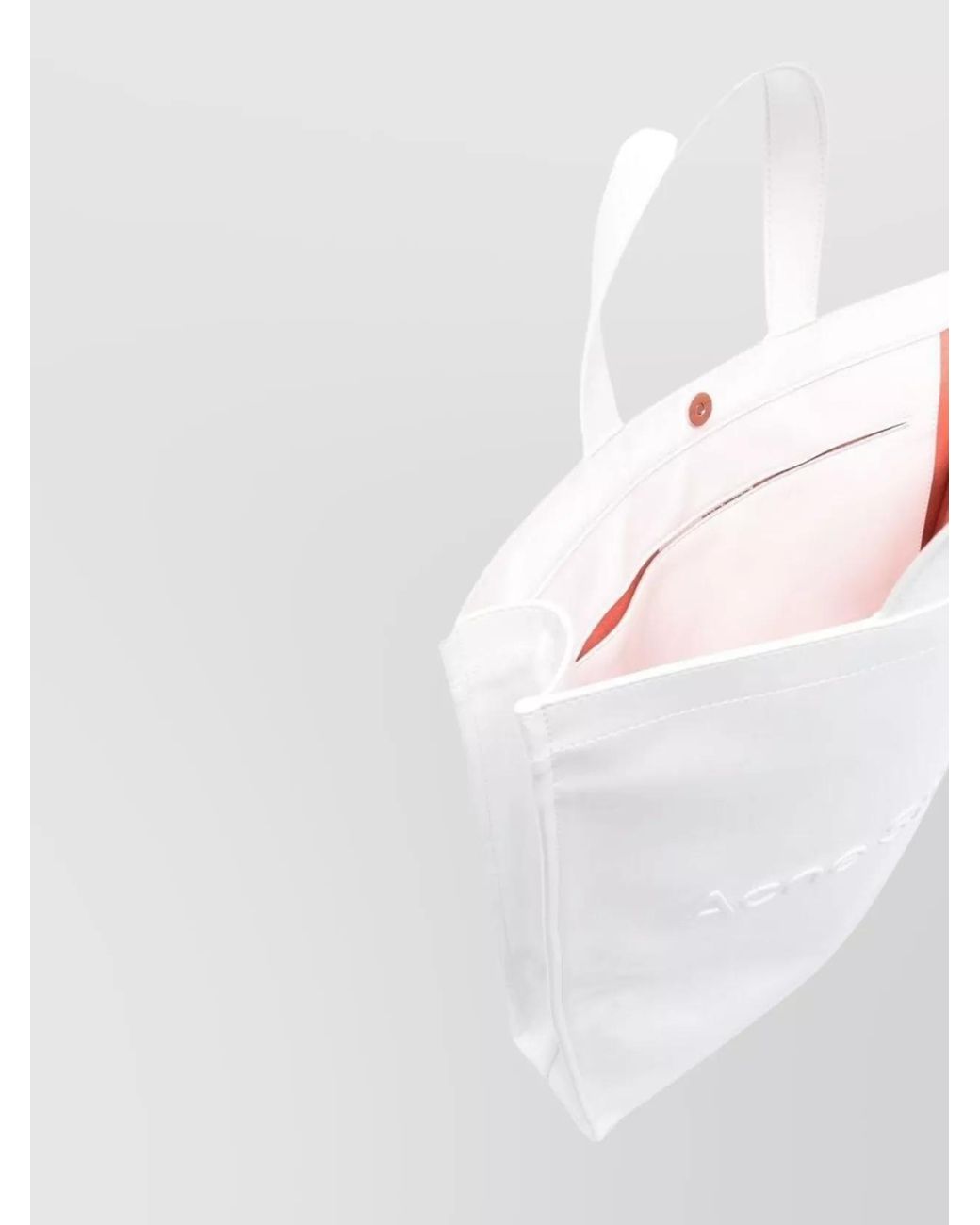 Acne White Logo Tote Bag for men