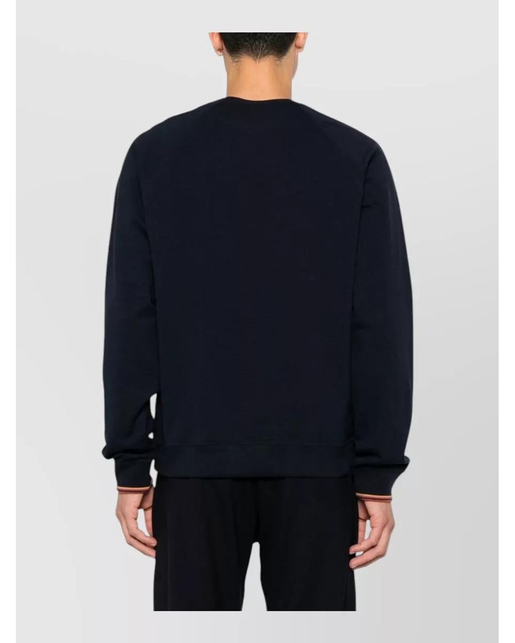 Paul Smith Blue Cotton Crew Neck Raglan Sweatshirt for men