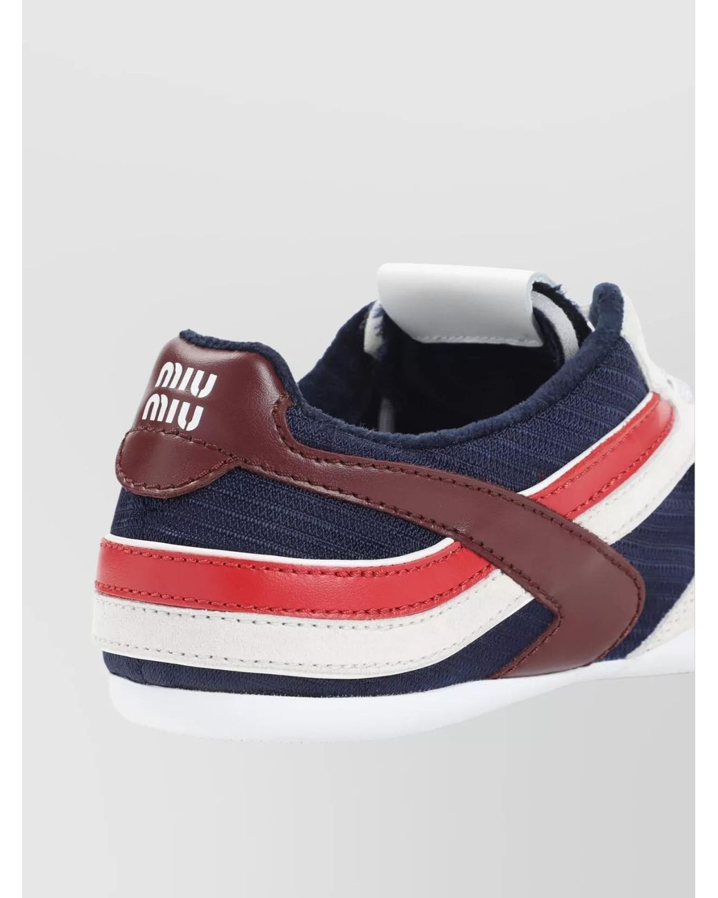 Miu Miu Metallic Technical Fabric And Suede Low-Top Sneakers