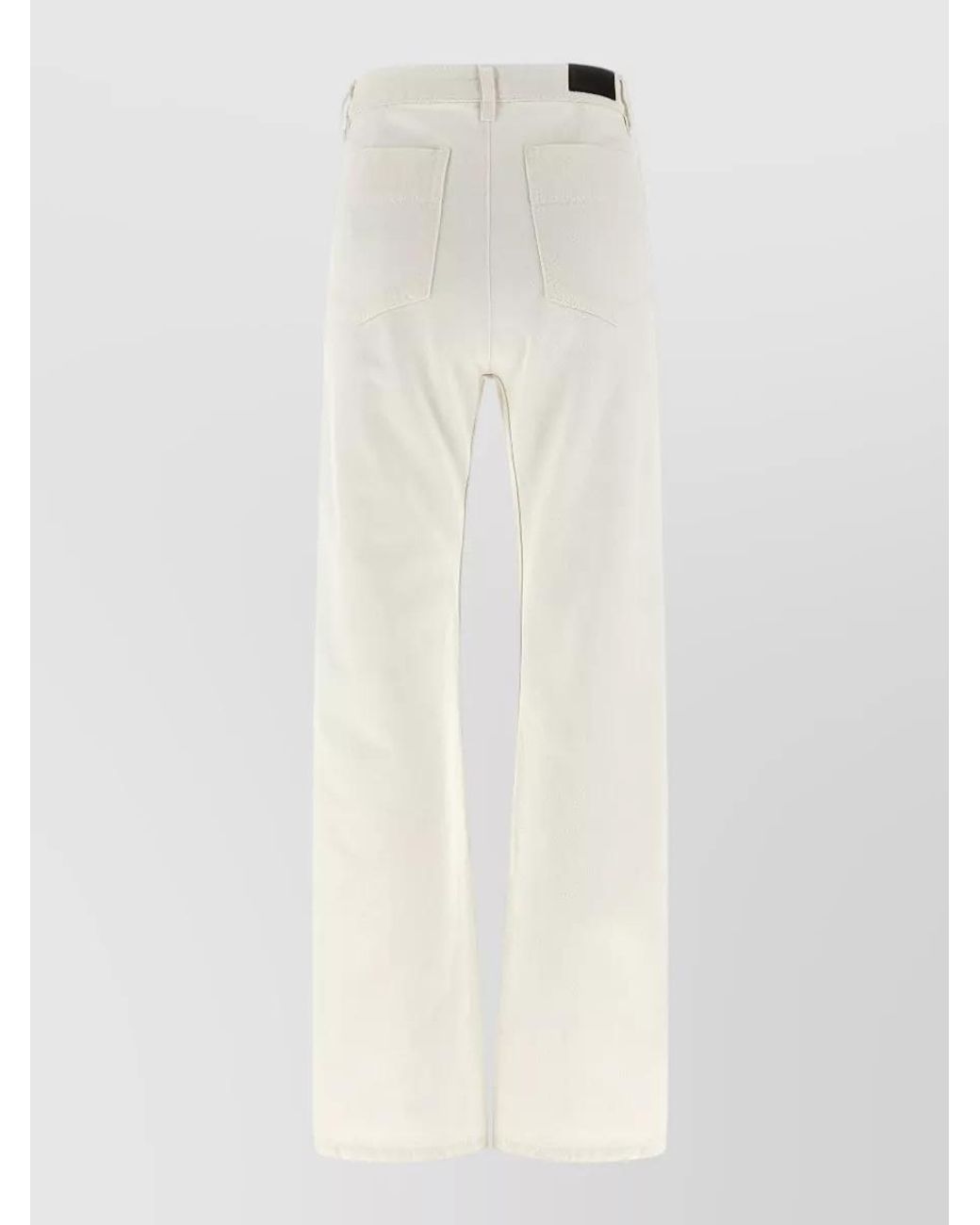 Lemaire White Denim High-Rise Straight-Leg Wide-Leg Pants