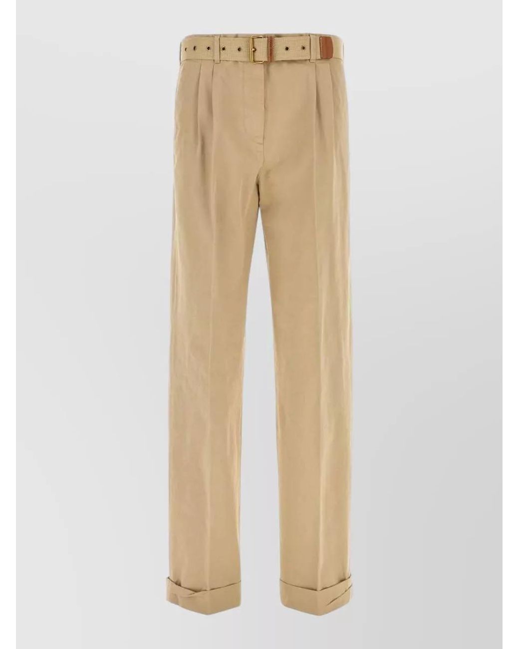 Miu Miu Natural Cotton Tailored Trousers