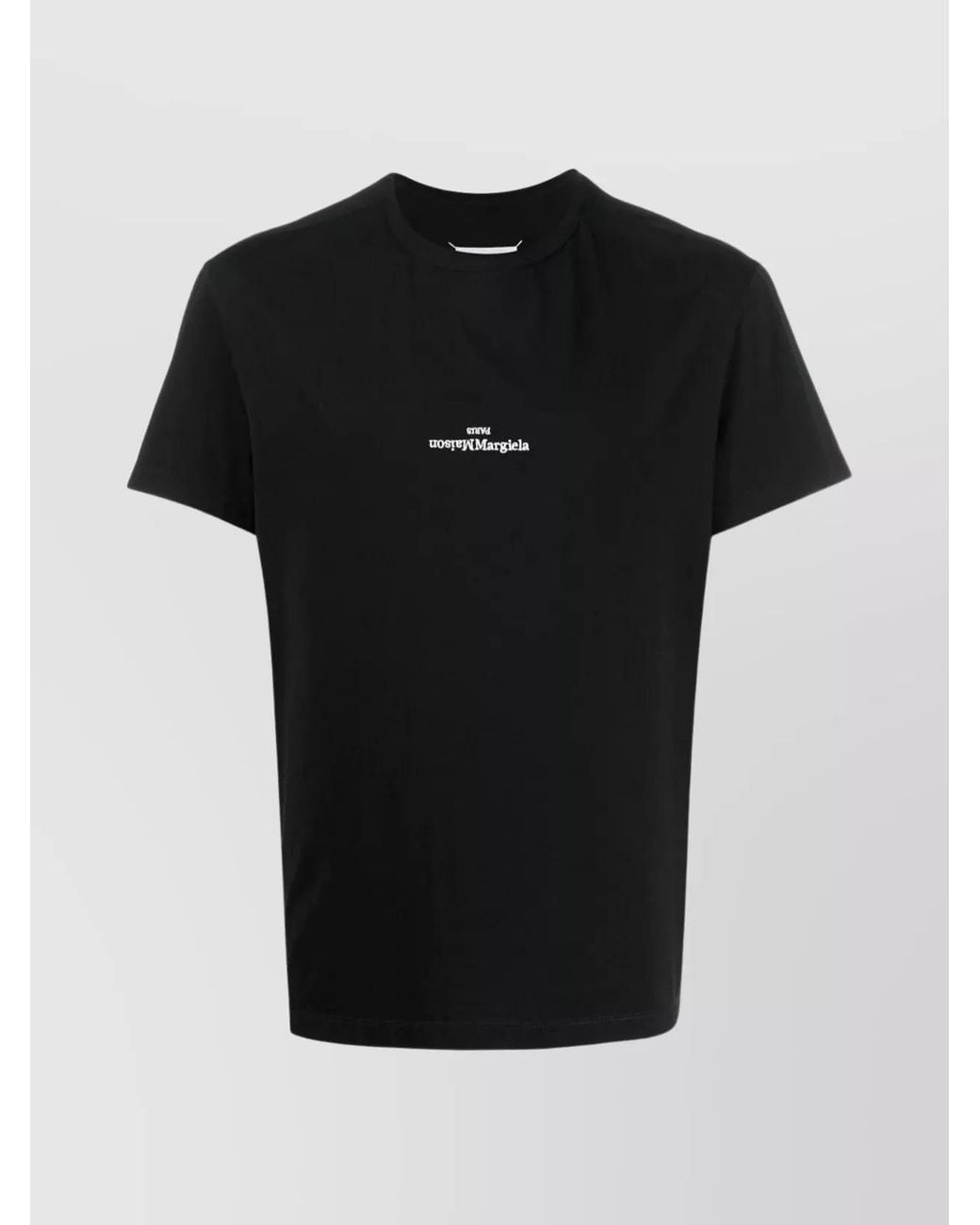 Maison Margiela Black Crew-Neck Cotton T-Shirt Short Sleeves for men