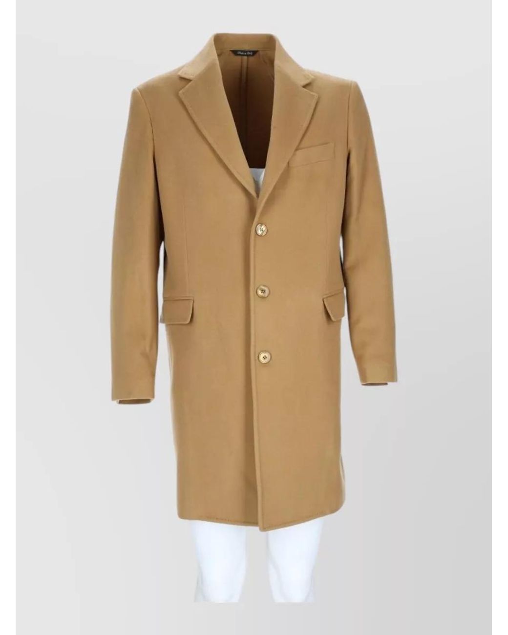 Colamarino Natural Single-Breasted Coat for men