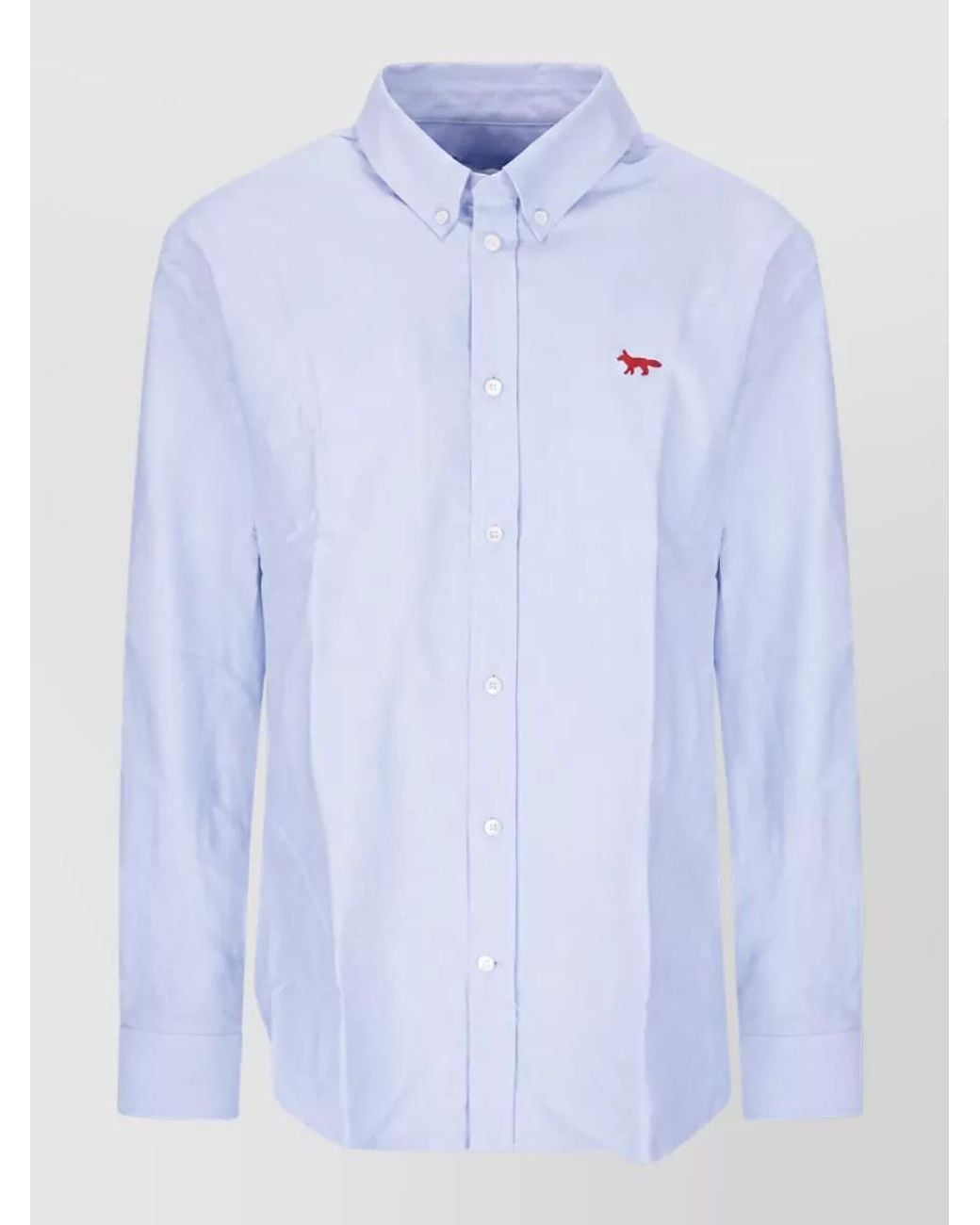 Maison Kitsuné Blue Cotton Long-Sleeve Regular-Fit Shirt for men