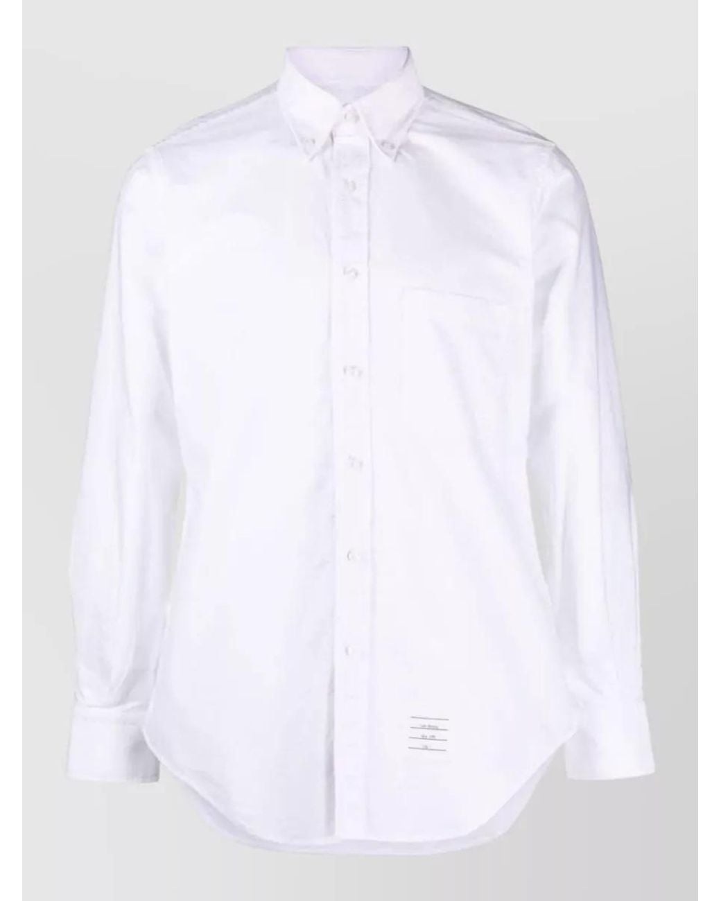 Thom Browne White Cotton Oxford Long-Sleeve Shirt for men