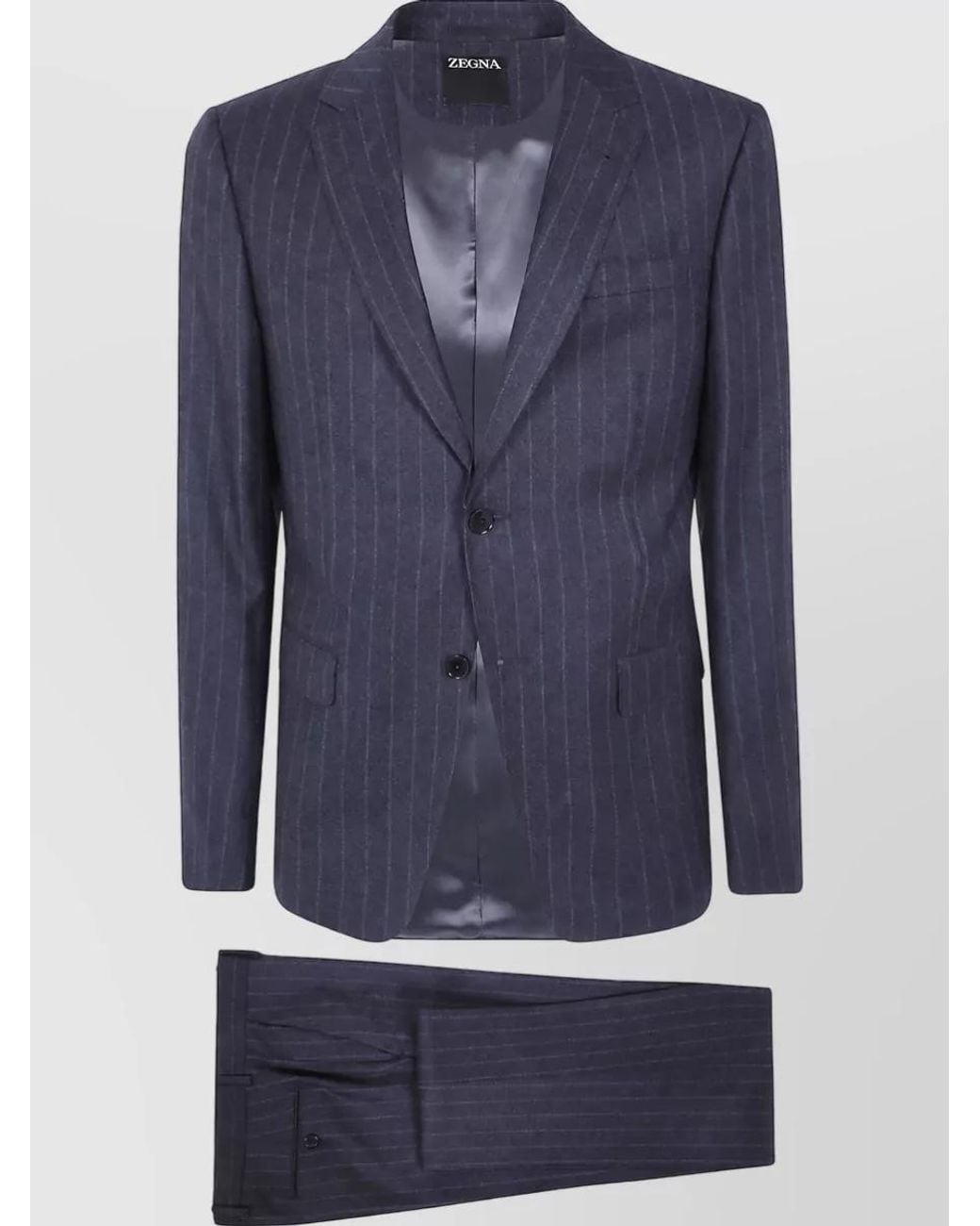 Zegna Blue Single Breasted Coat for men