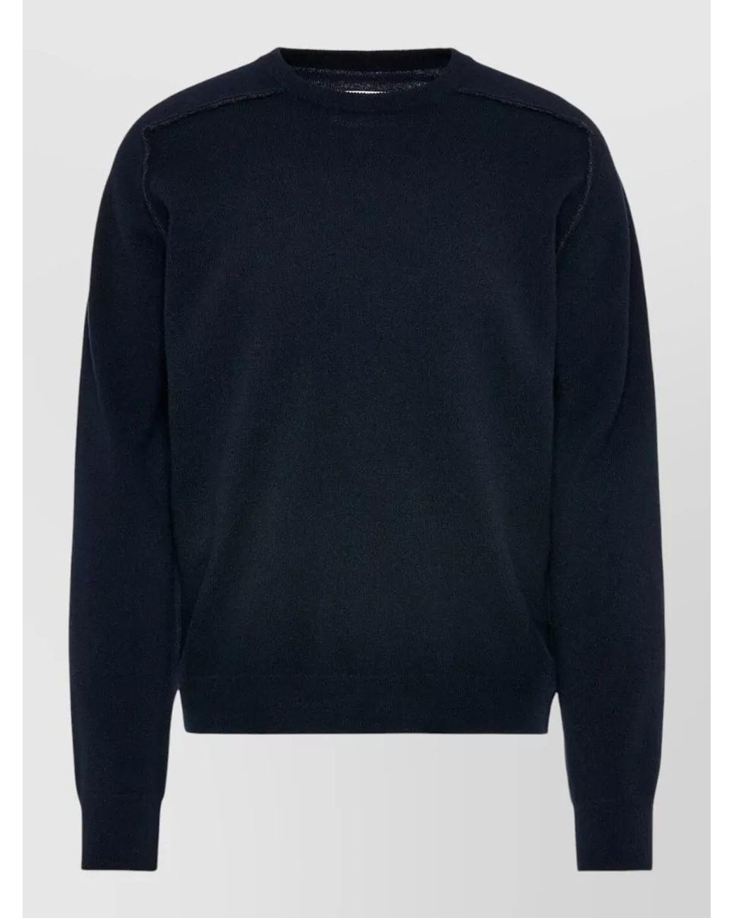 Maison Margiela Blue Wool Crewneck Sweater for men