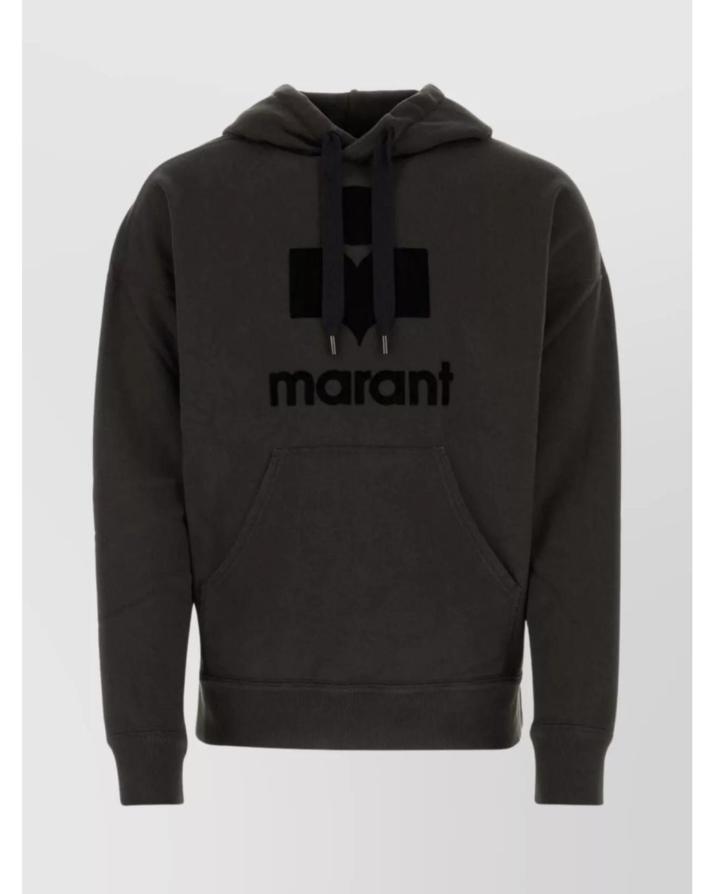 Isabel Marant Black Cotton Blend Logo-Print Hoodie for men