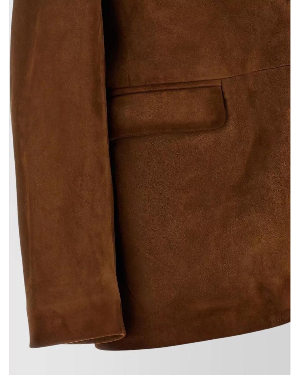 Golden Goose Deluxe Brand Brown Leather Single-Breasted Suit Jacket