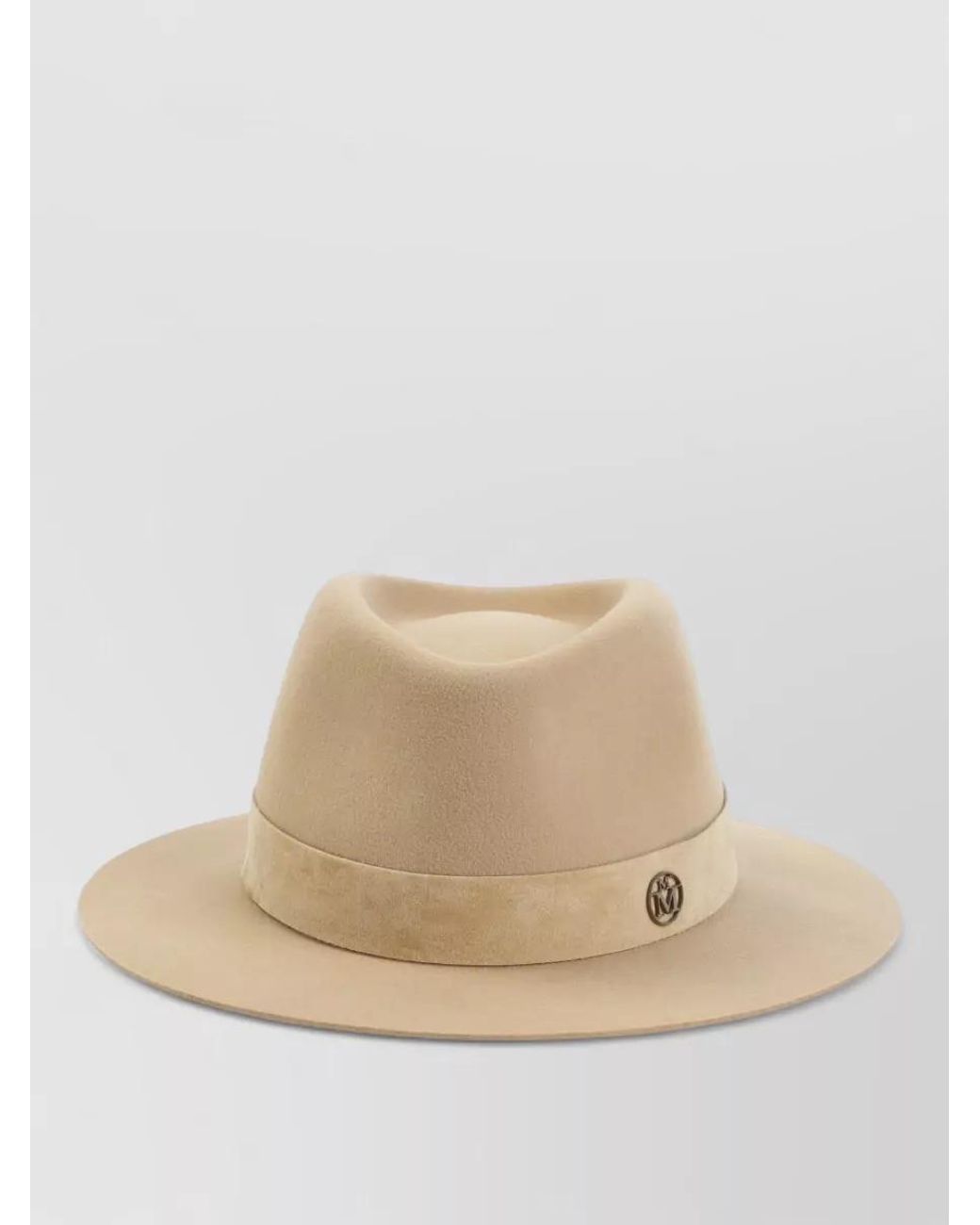 Maison Michel Natural Wool Fedora Hat