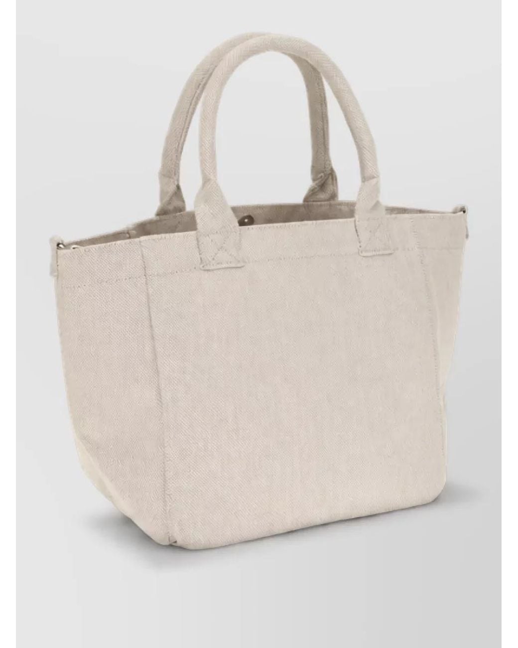 Ganni White Small Banner Polyester Printed Beach Bag