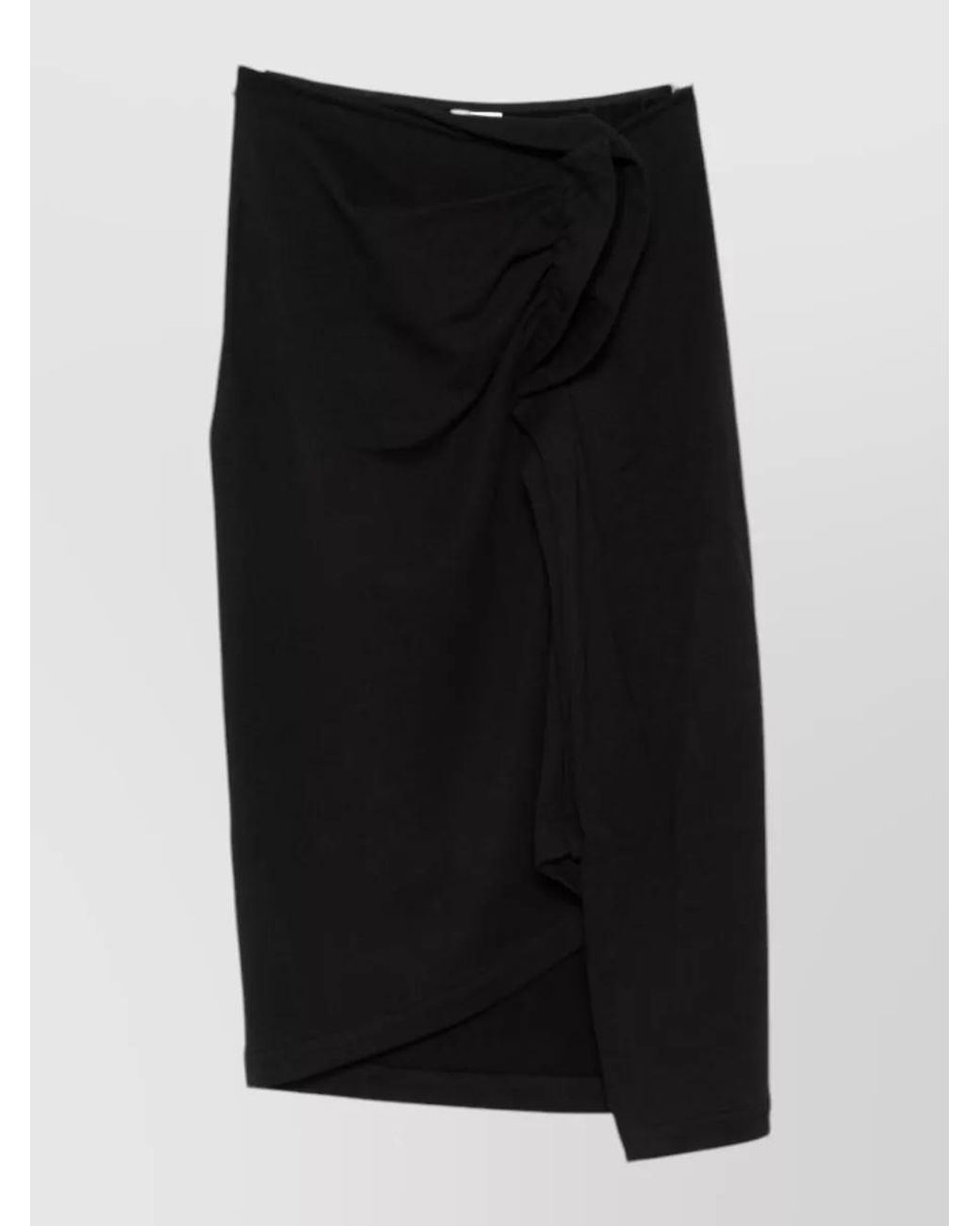 Dries Van Noten Black Cotton Midi Wrap Skirt