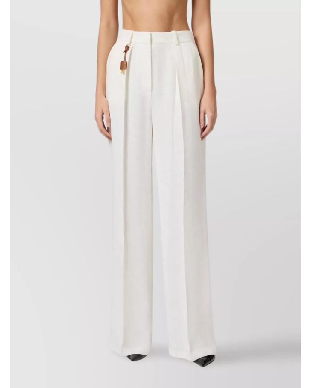 Elisabetta Franchi White Wide Leg Trousers