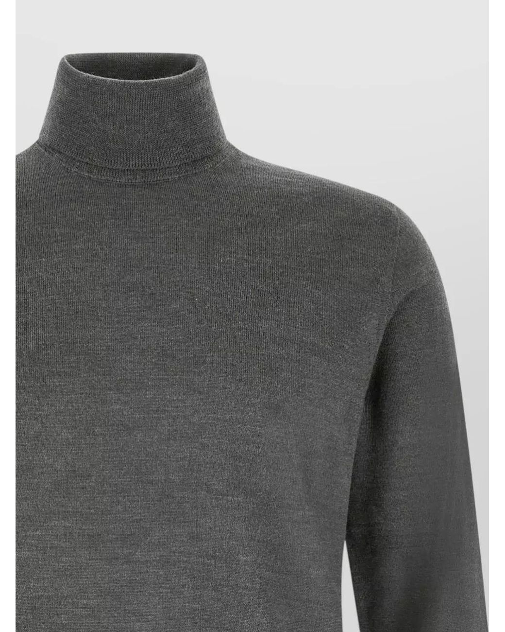 Zanone Gray Virgin Wool Turtleneck Sweater for men