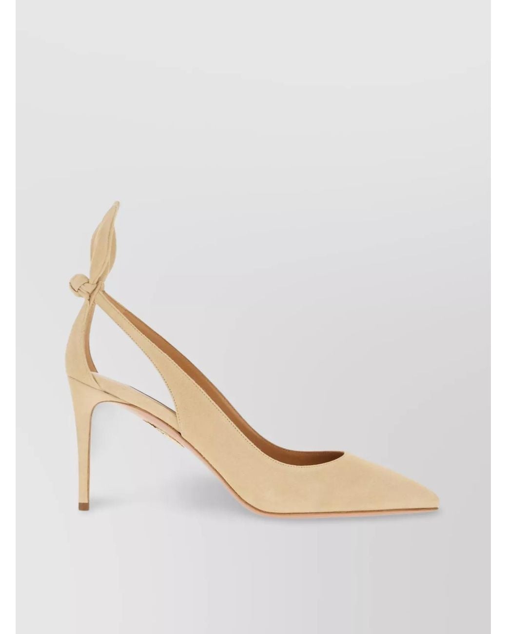 Aquazzura White Suede Bow-Tie 85 Mm Pumps