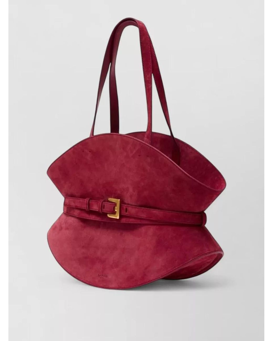 Balmain Red Shuffle Medium Leather Tote Bag