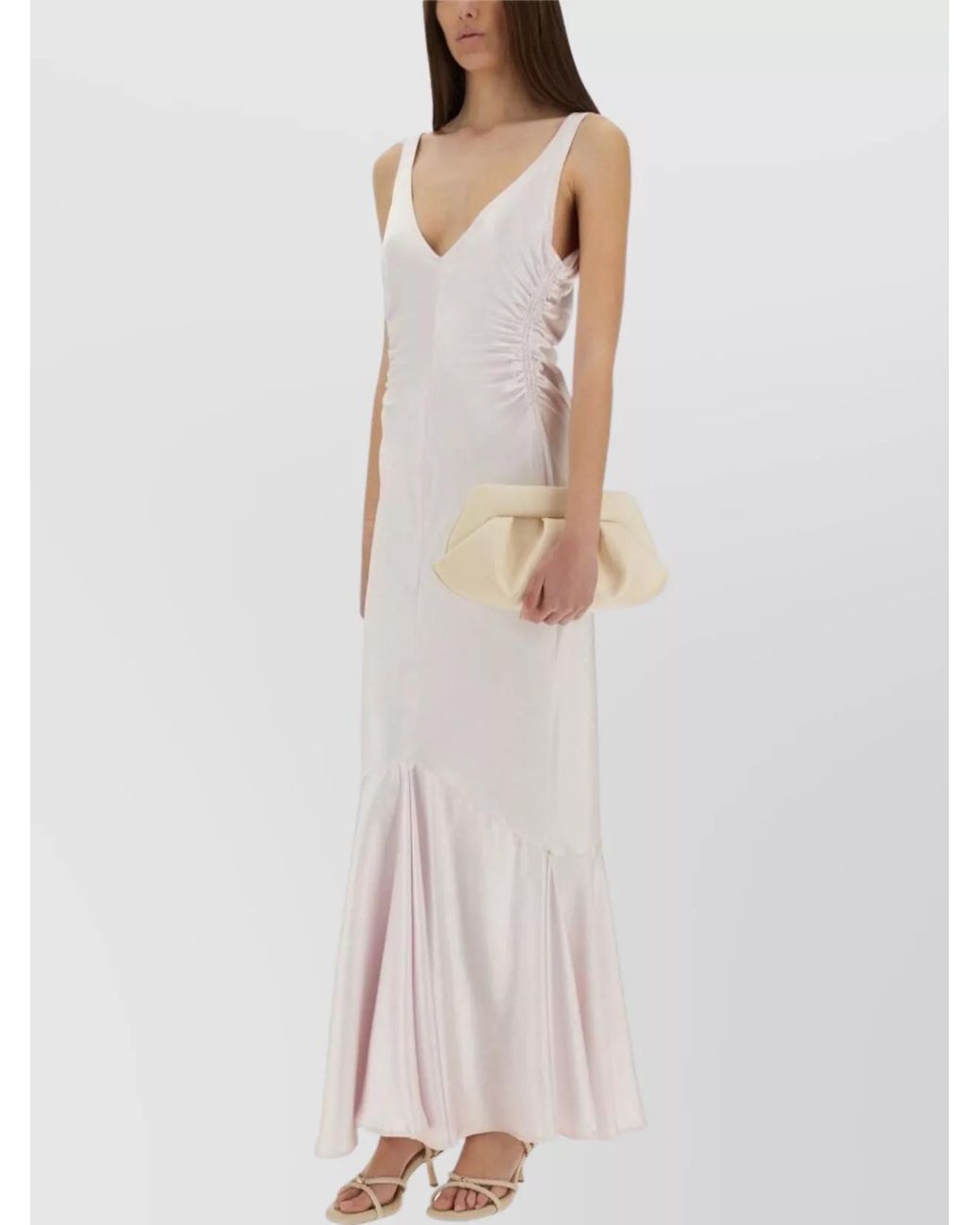 Sportmax White Fitted Maxi Dress