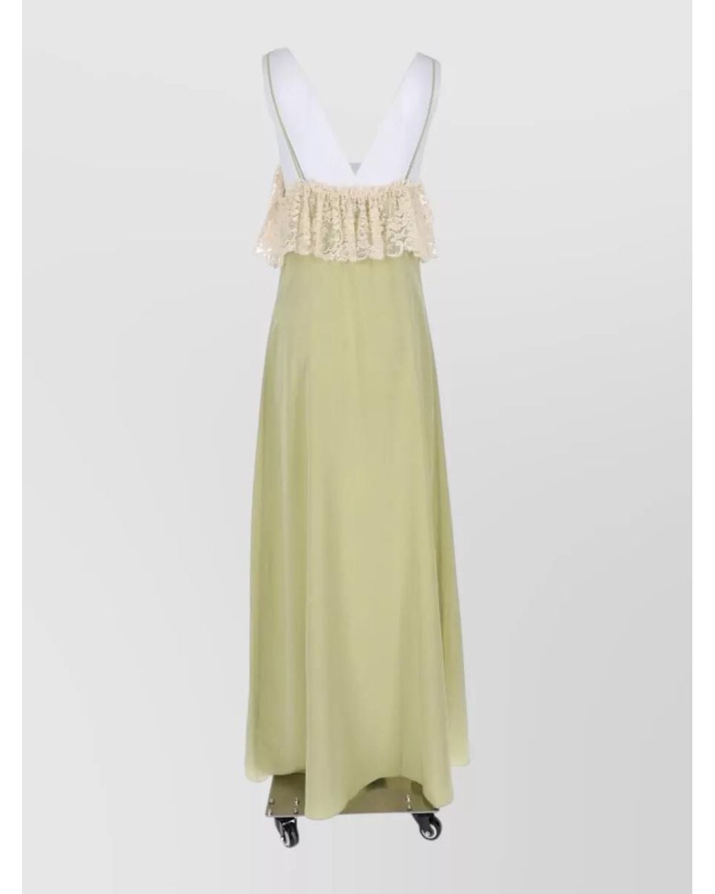 Chloé White Silk Spaghetti Strap Maxi Dress