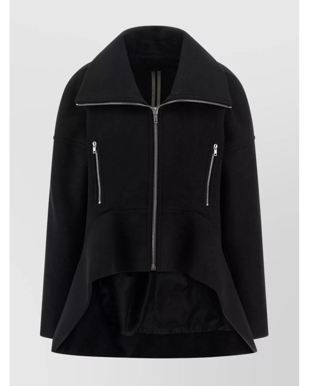 Rick Owens Black Virgin Wool Oversized Coat