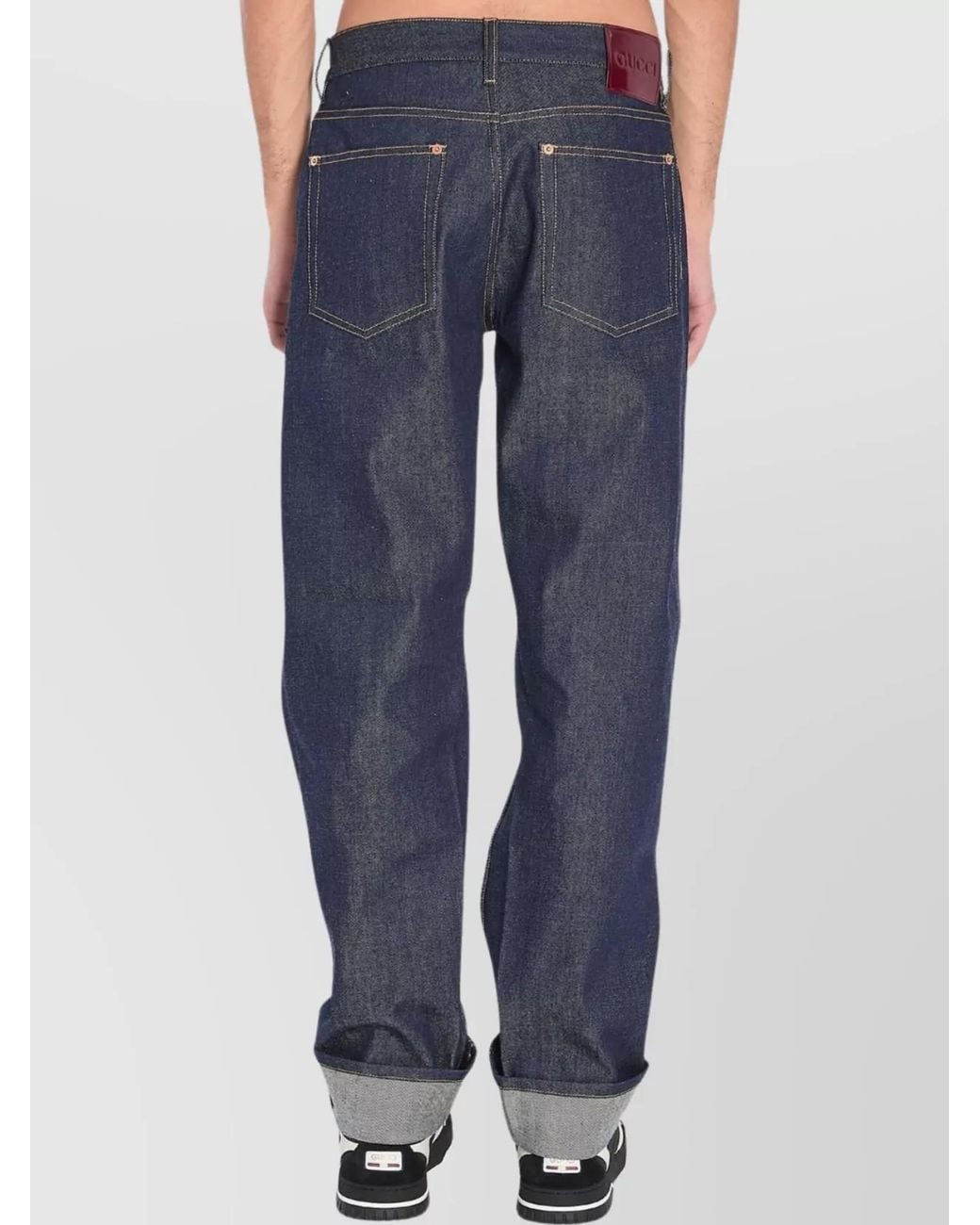 Gucci Blue Denim Straight-Leg Trousers for men