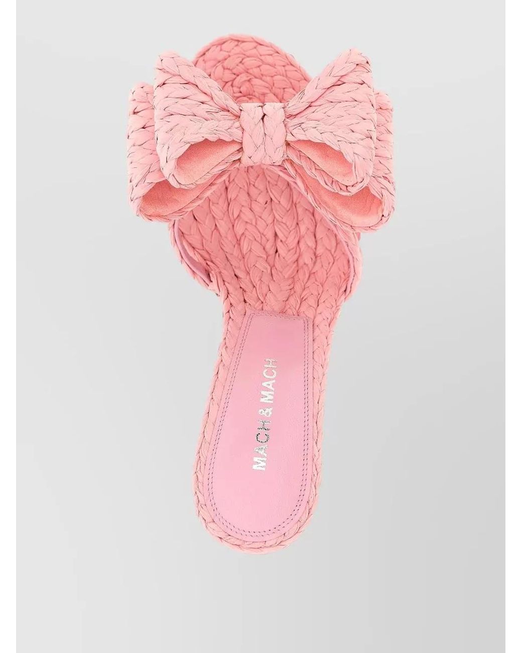 Mach & Mach Pink Raffia Bow Mules