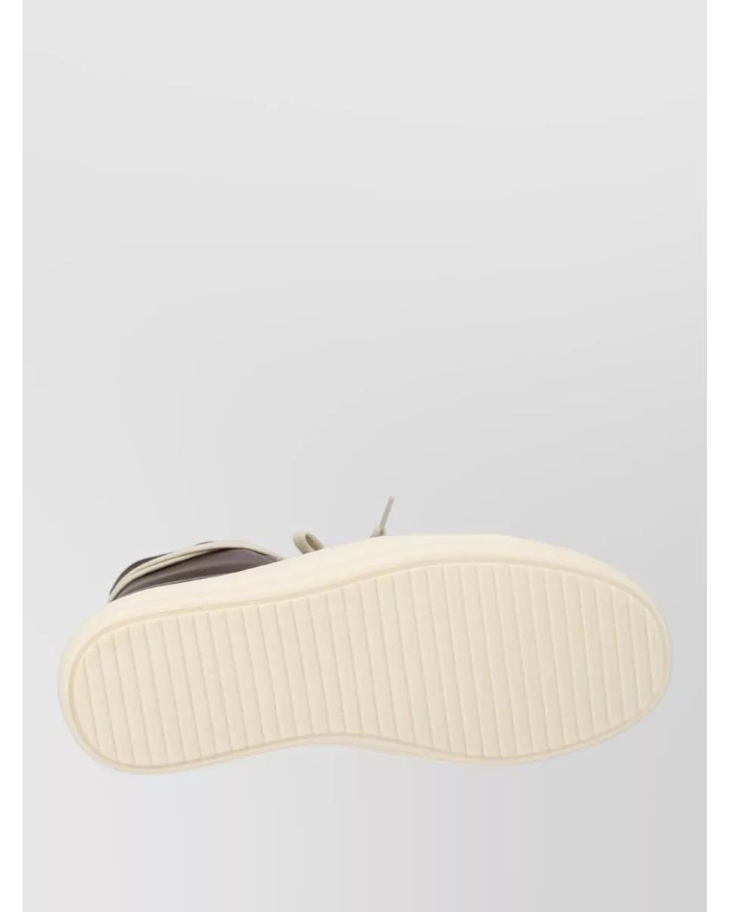 Rick Owens Natural Leather High-Top Sneakers
