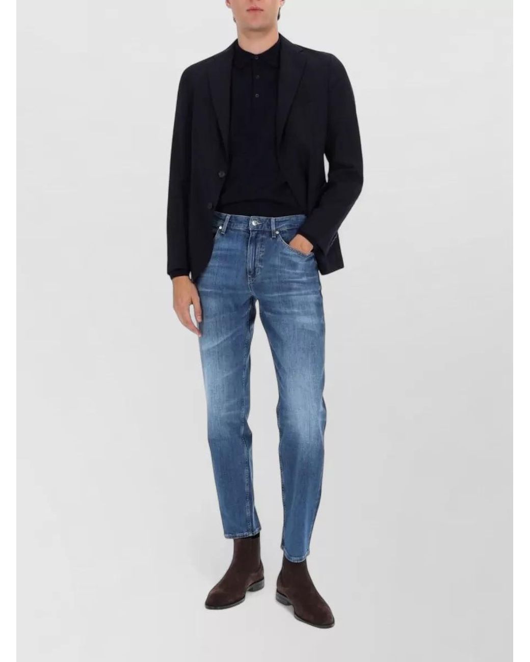 Boss Blue Virgin Wool Blazer for men