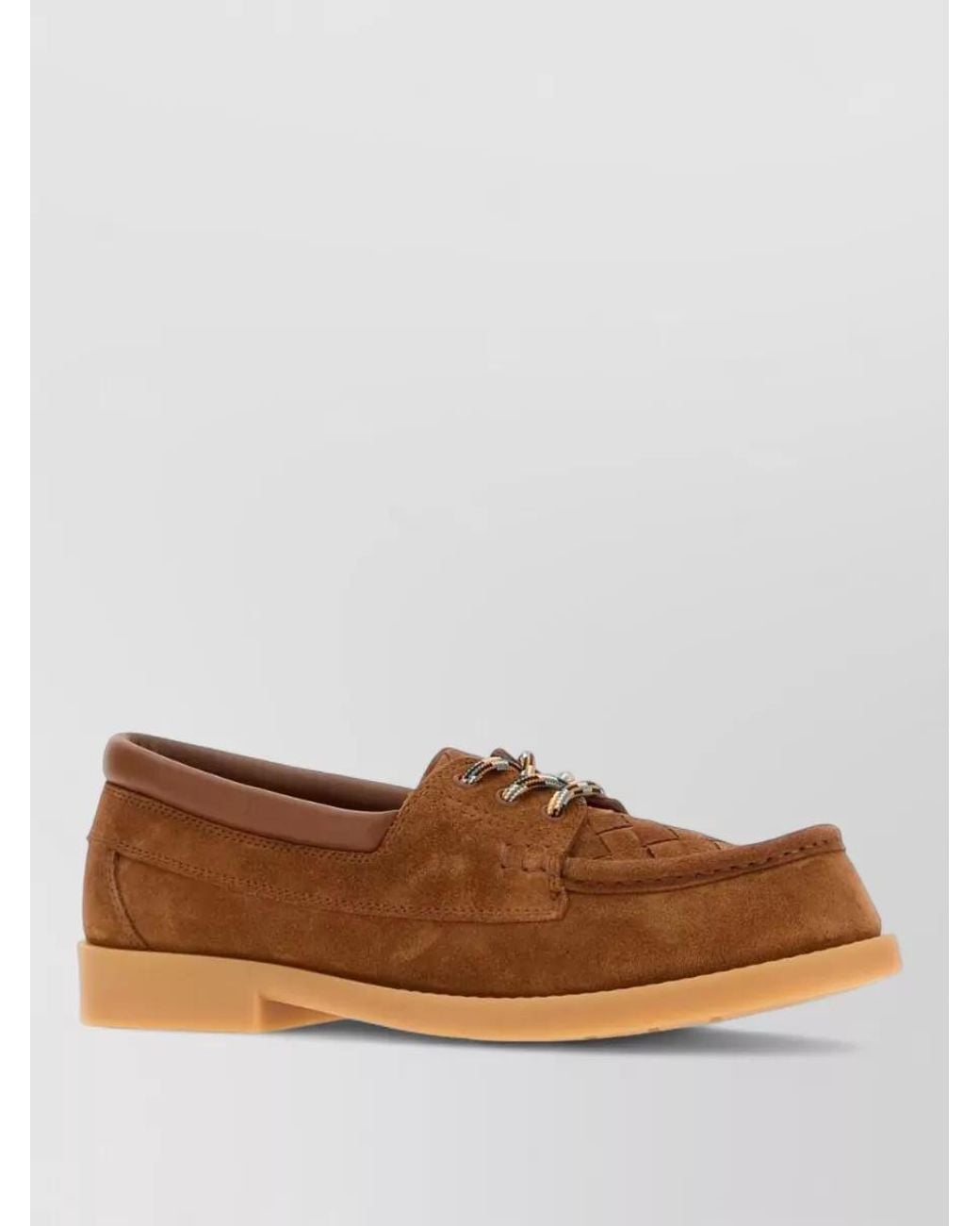 Bottega Veneta Brown Suede Boat Shoes for men