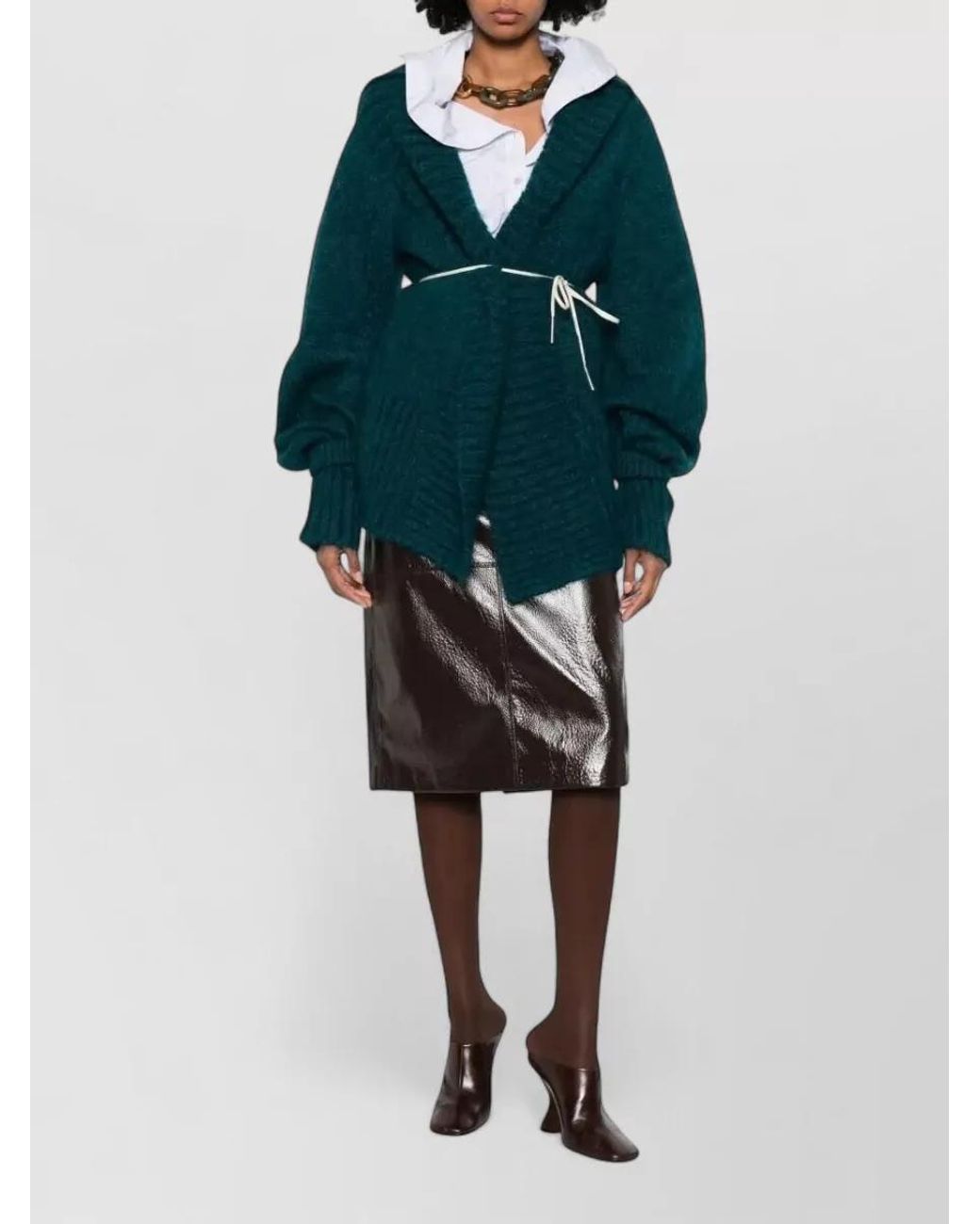 Dries Van Noten Green Temperance Cardigan