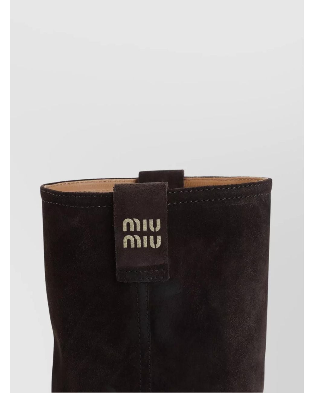 Miu Miu Black Suede Calf-Length Boots