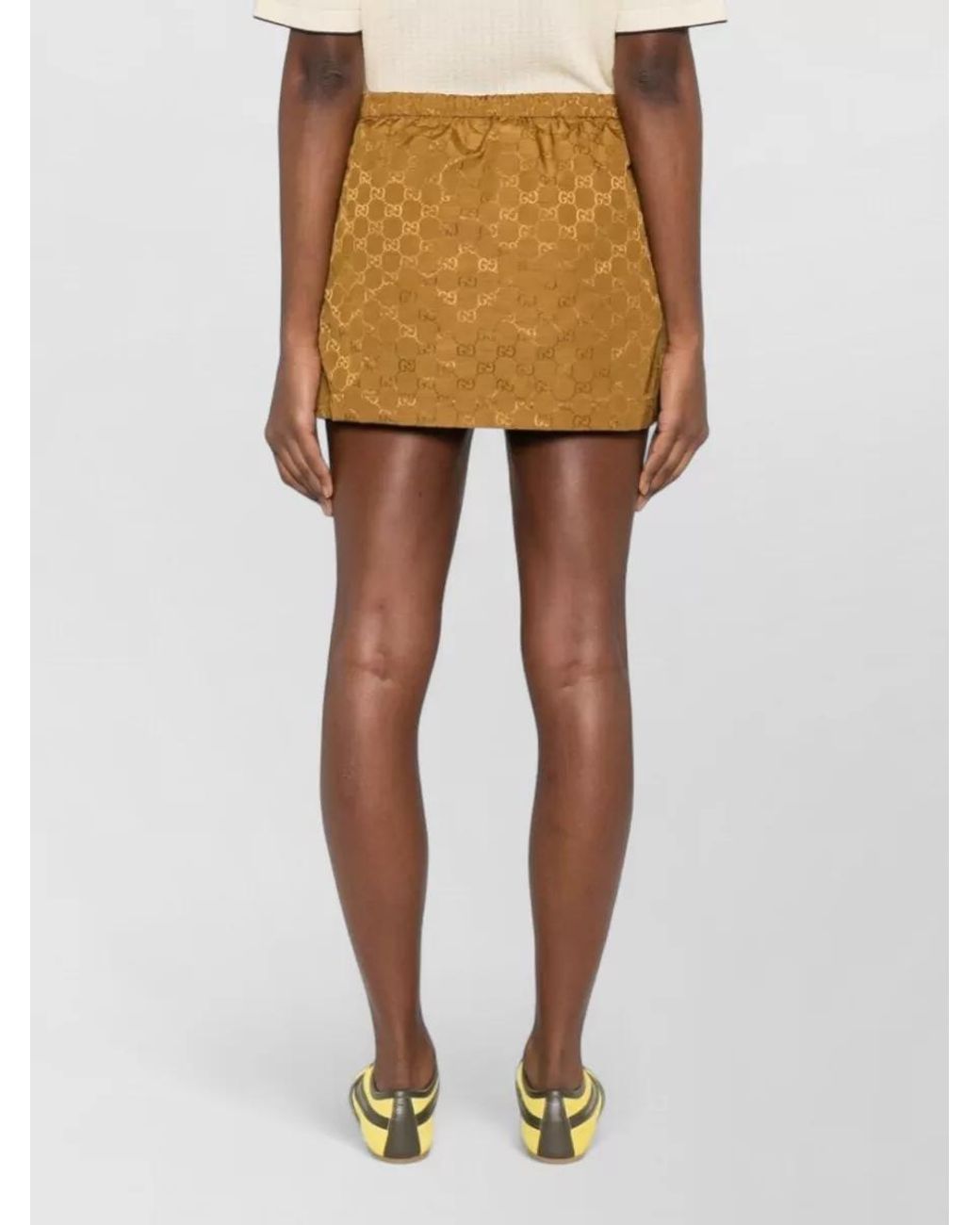 Gucci Natural Monogram Nylon Mini Skirt