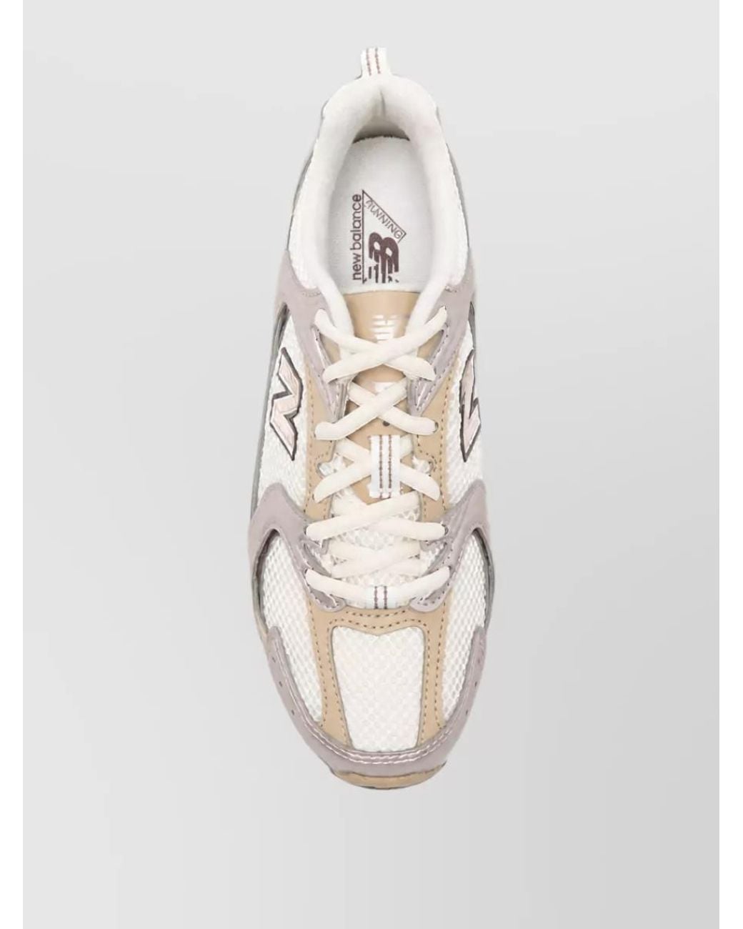 New Balance White Mesh Panel Low-Top Sneakers