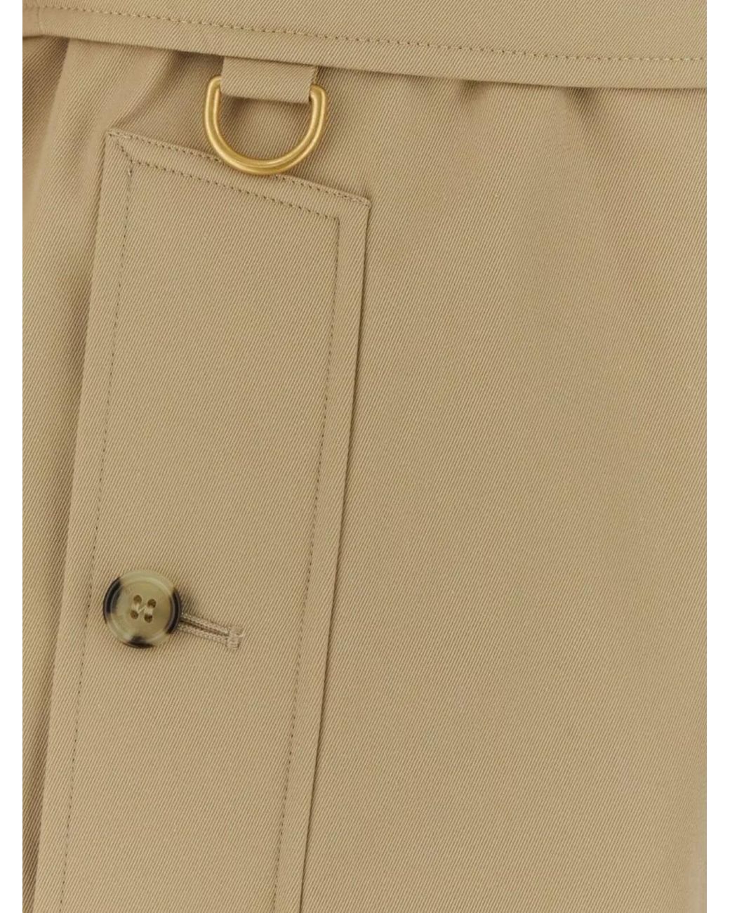 Burberry Natural Cotton Belted Double-Breasted Trench Coat