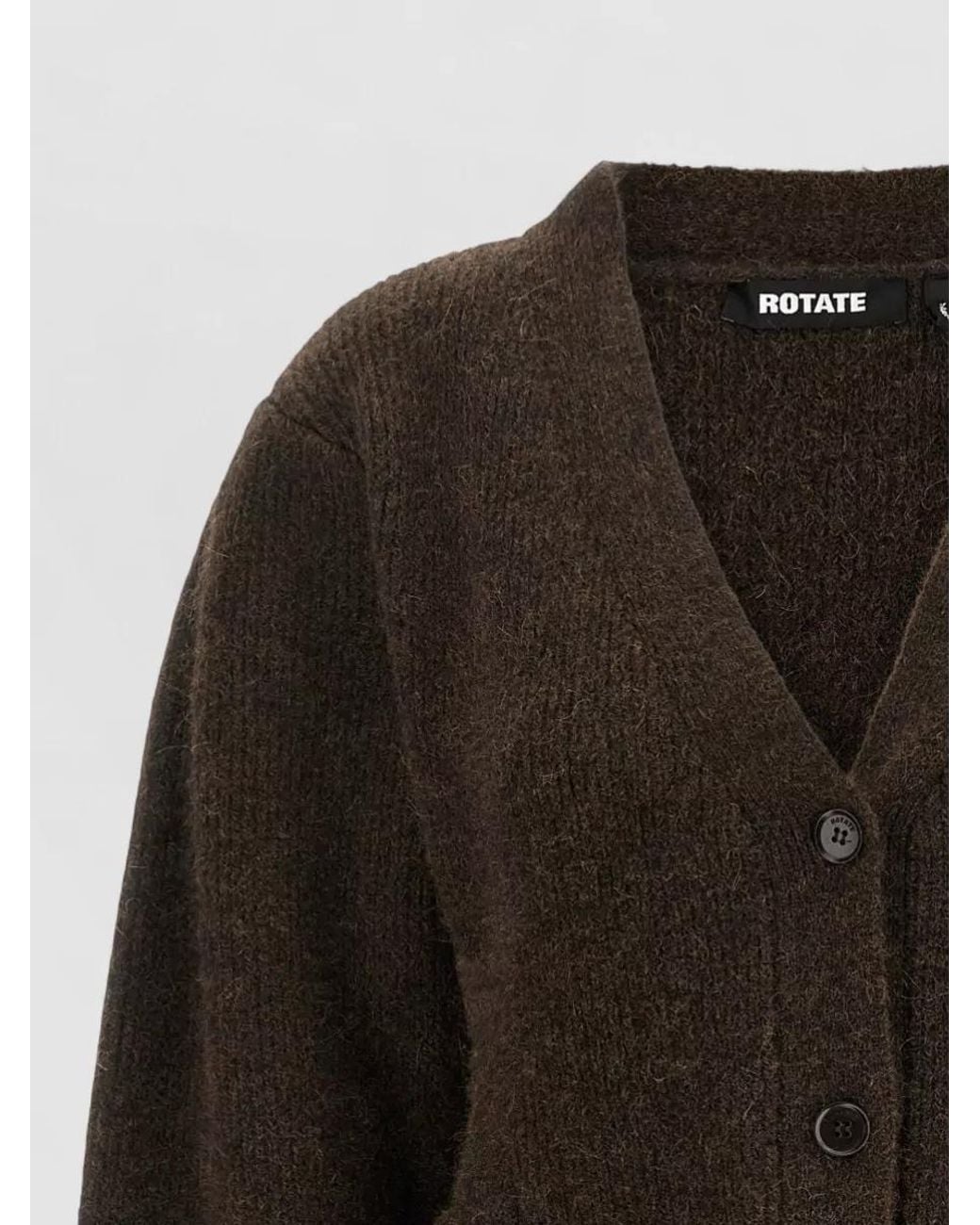 ROTATE BIRGER CHRISTENSEN Black Ribbed Peplum Cardigan