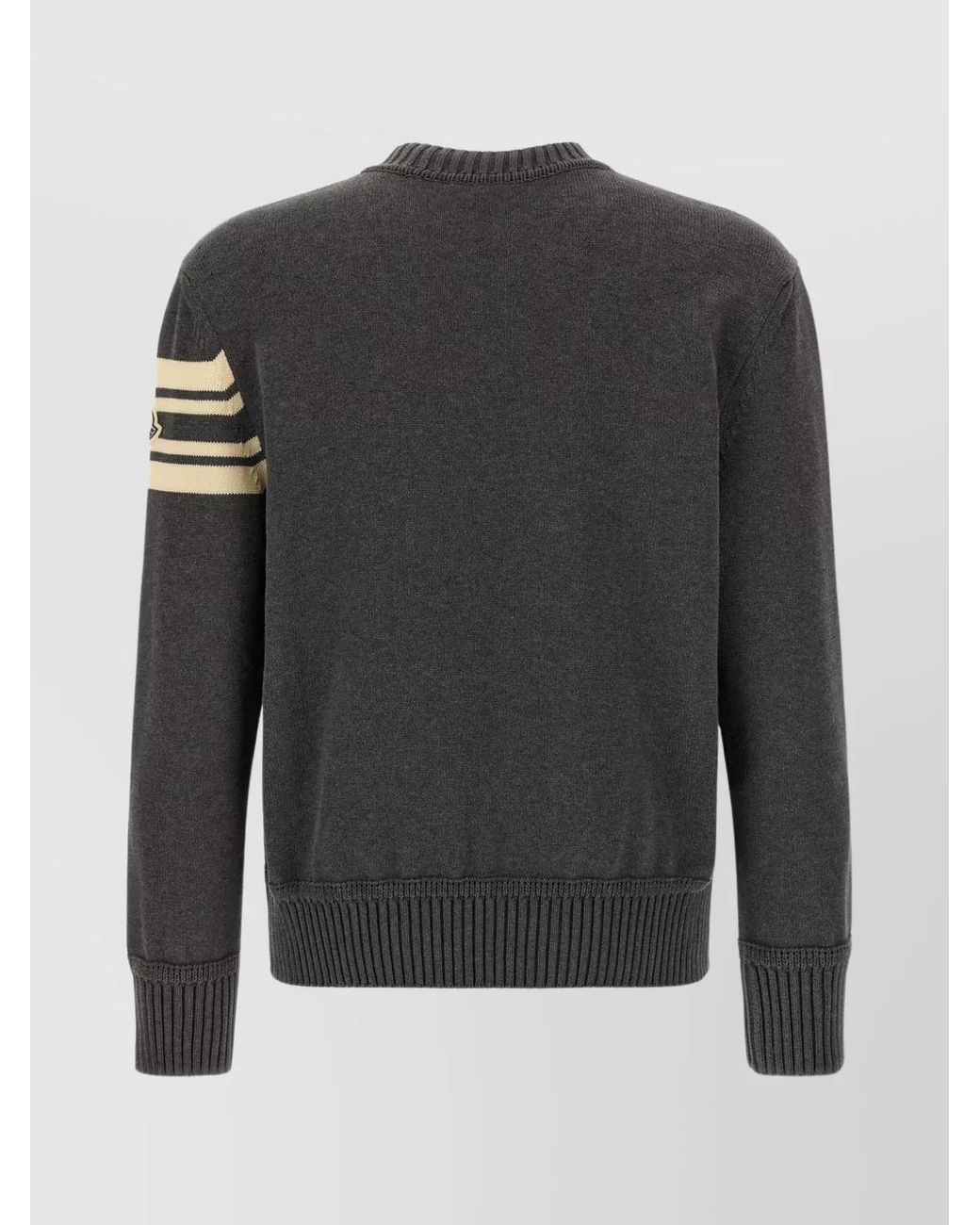 Moncler Gray Cotton Logo Jumper for men