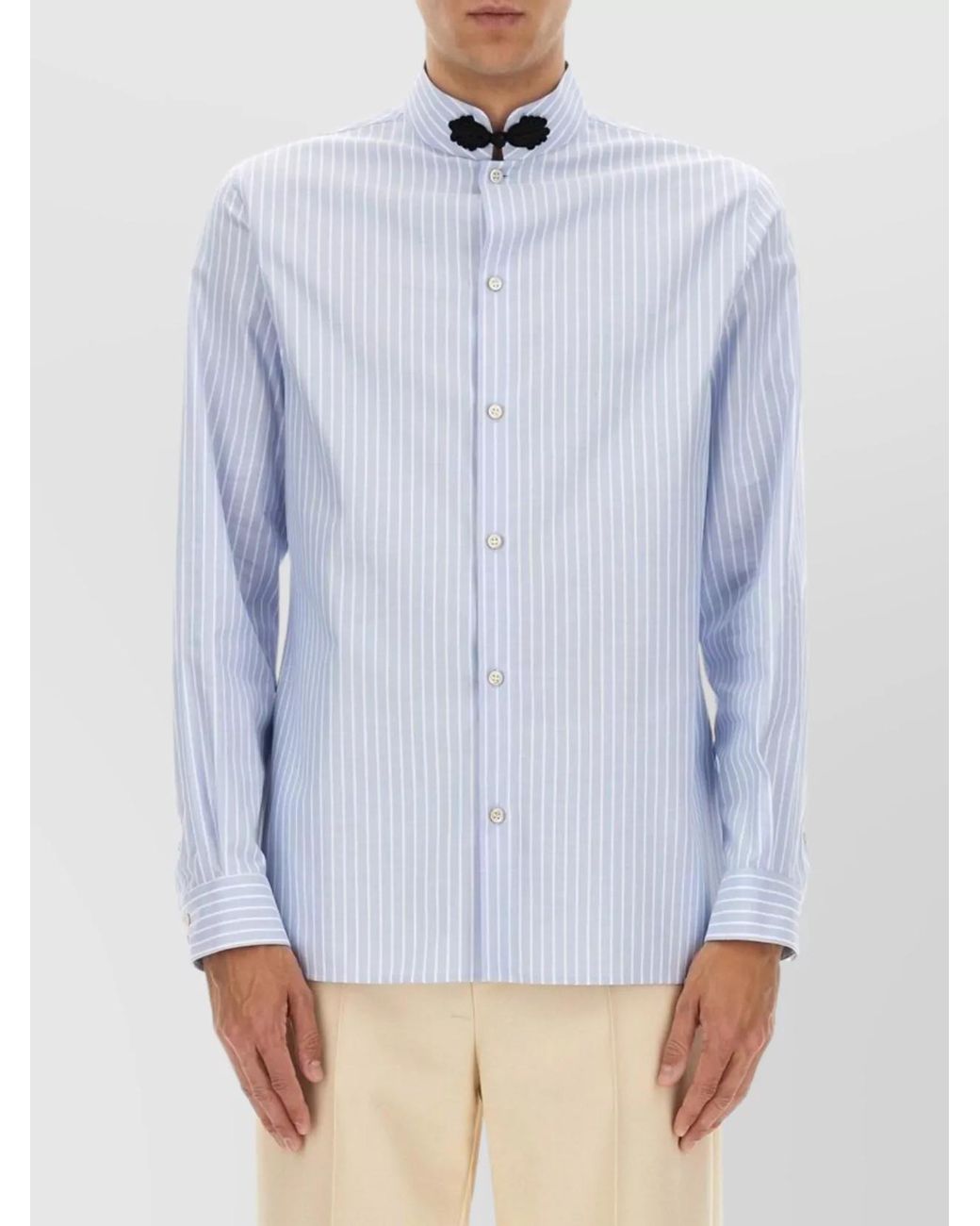 Valentino Blue Cotton Slim-Fit Shirt for men
