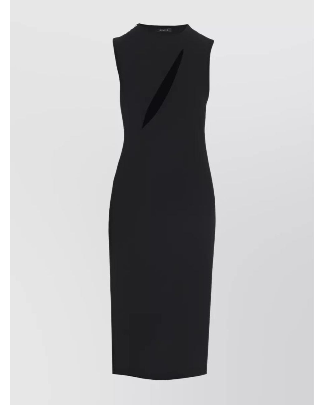 Versace Black Cutout Sleeveless Midi Dress