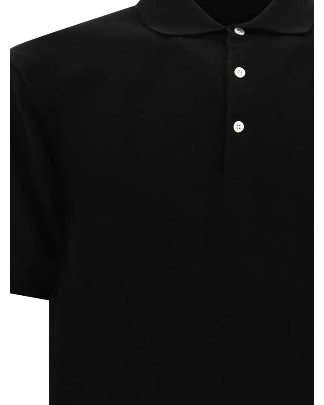 Beams Plus Black Cotton Polo Shirt for men