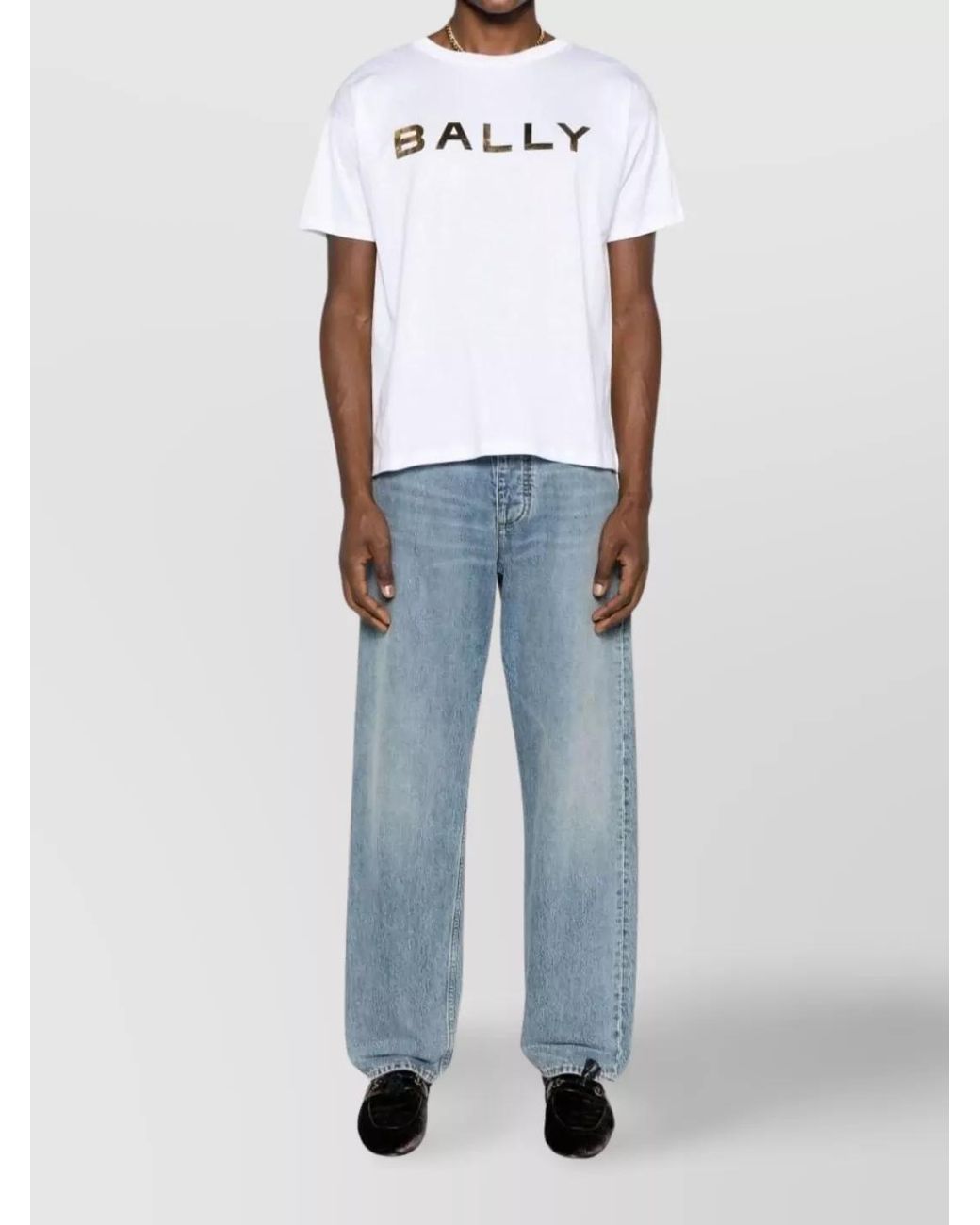 Bally White Organic Cotton Logo-Print Crew-Neck T-Shirt for men