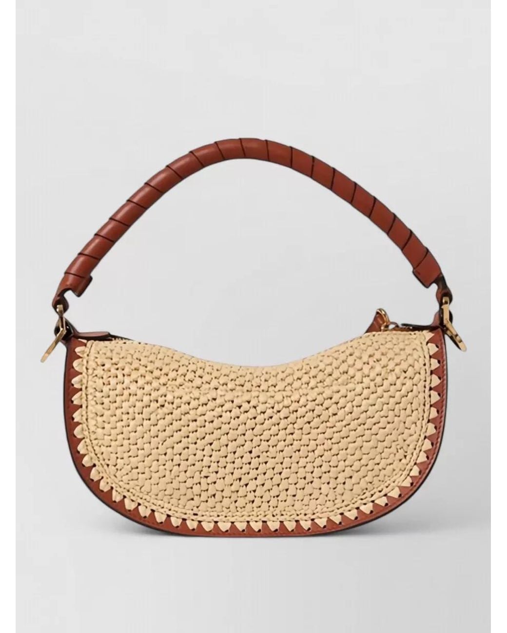 Chloé White Marcie Mini Raffia-Effect Clutch Bag
