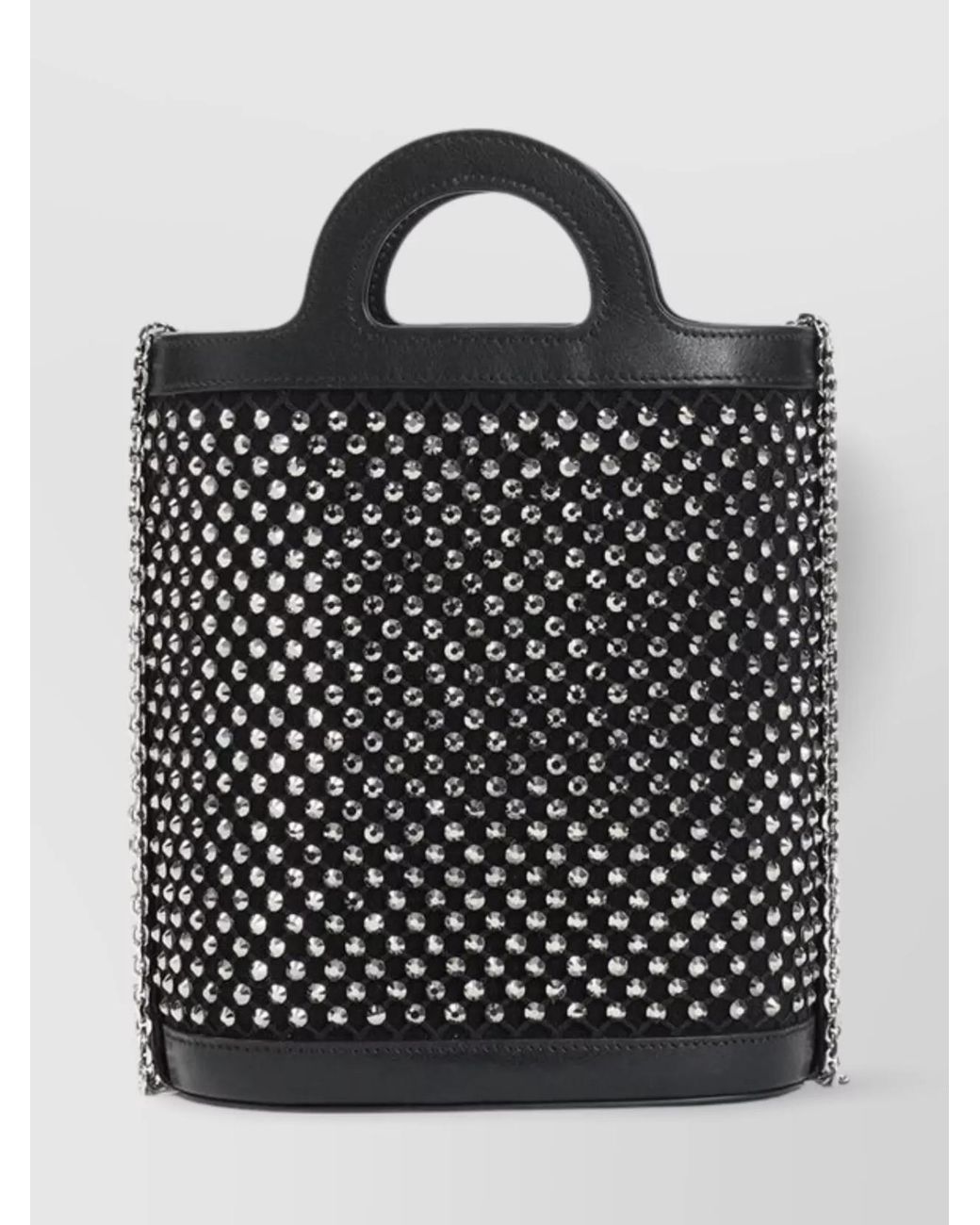 Marni Black Tropicalia Nano Embellished Mesh Bucket Bag