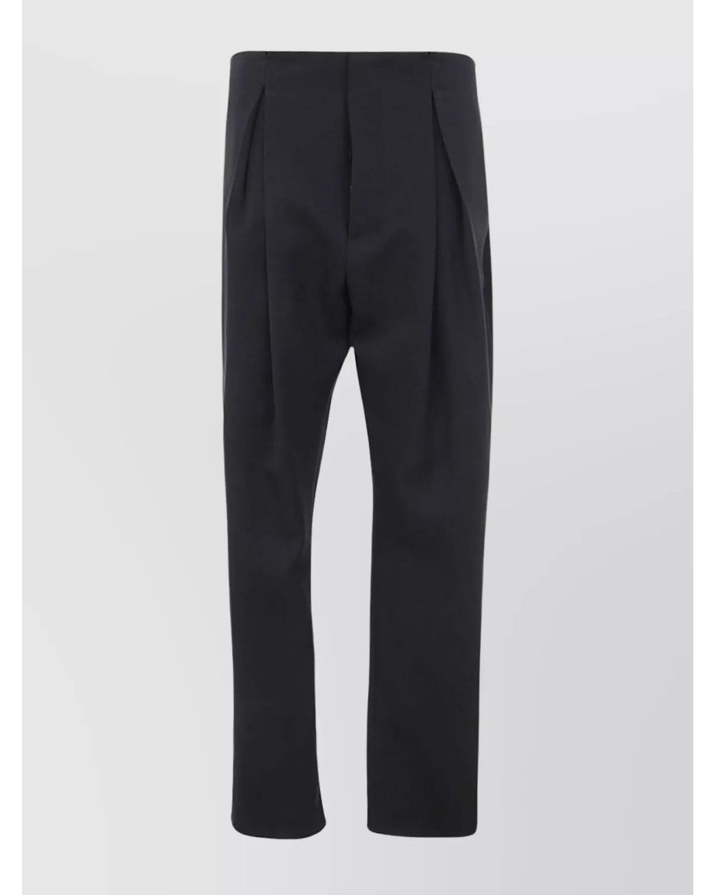 SAPIO Blue Wool Loose-Fit Tailored Trousers