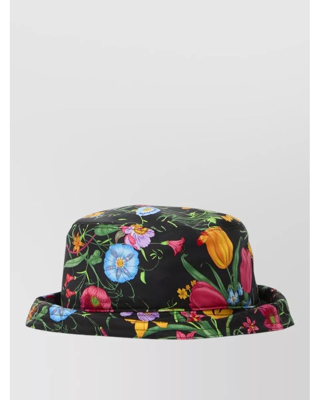 Gucci Green Silk Printed Bucket Hat