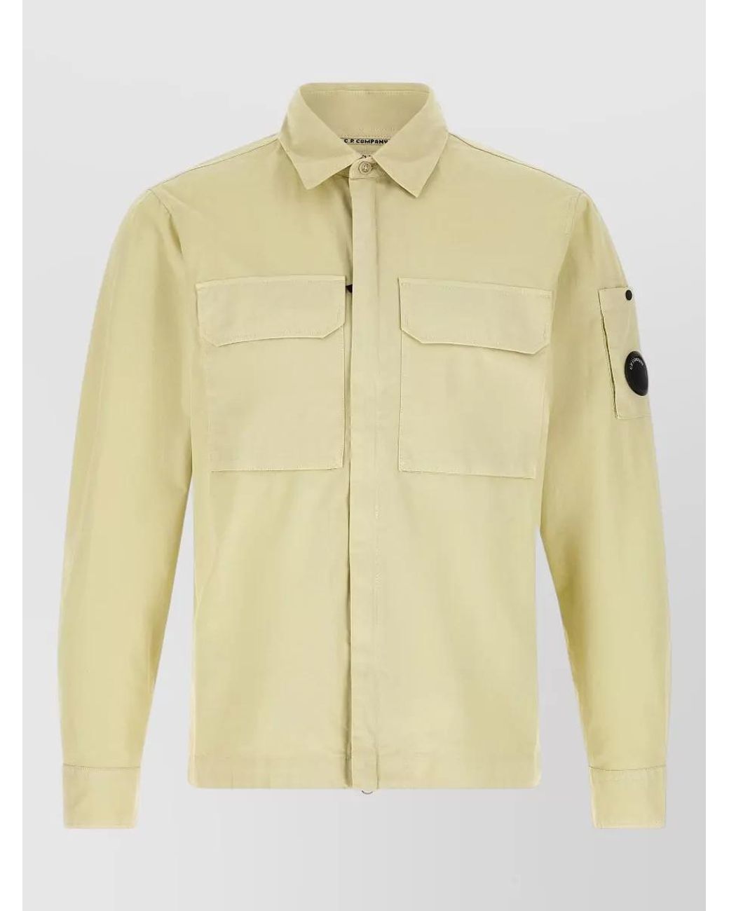 C P Company Yellow Cotton Overshirt Jacket for men