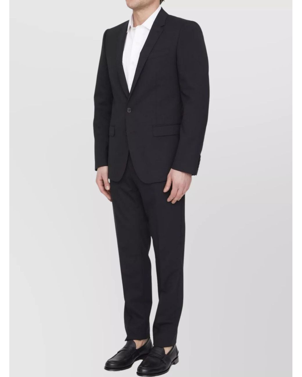 Dolce & Gabbana Black Virgin Wool Single-Breasted Two-Piece Suit for men