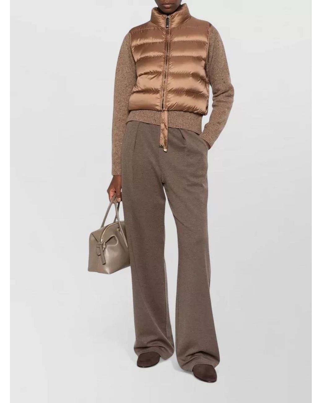 Max Mara Brown Down Puffer Gilet