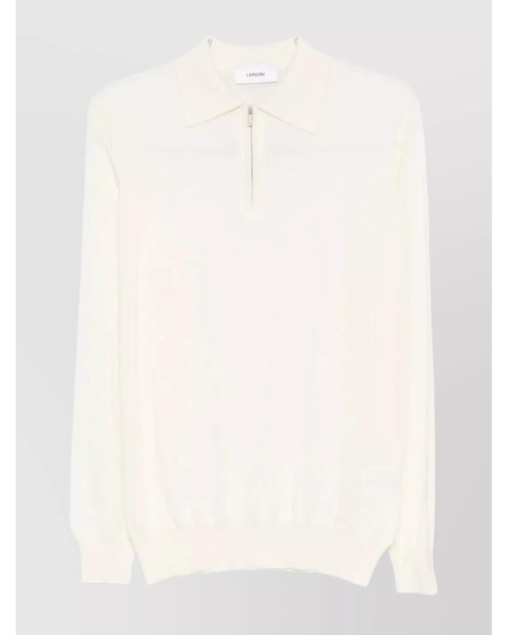 Lardini Natural Silk Cashmere Wool Half-Zip Polo Sweater for men