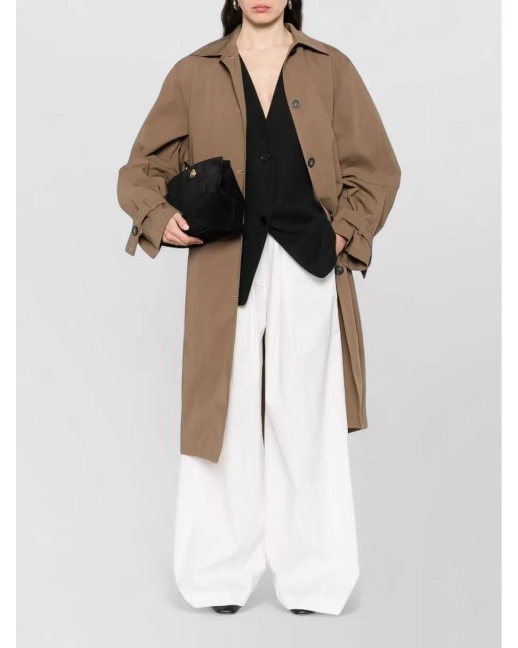 Totême Natural Cotton Belted Single-Breasted Trench Coat