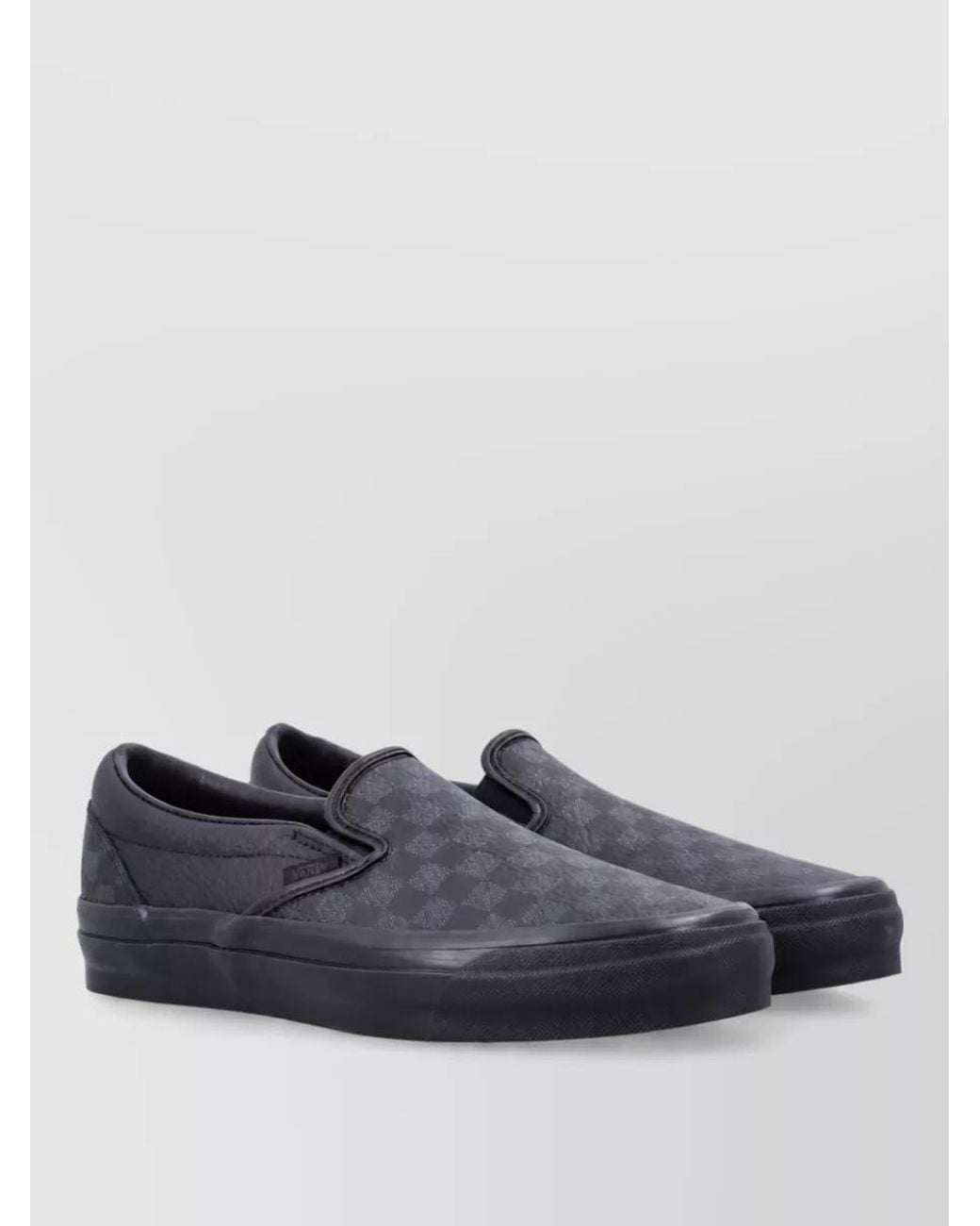 Vans Blue Leather Checkerboard Slip-On Sneakers
