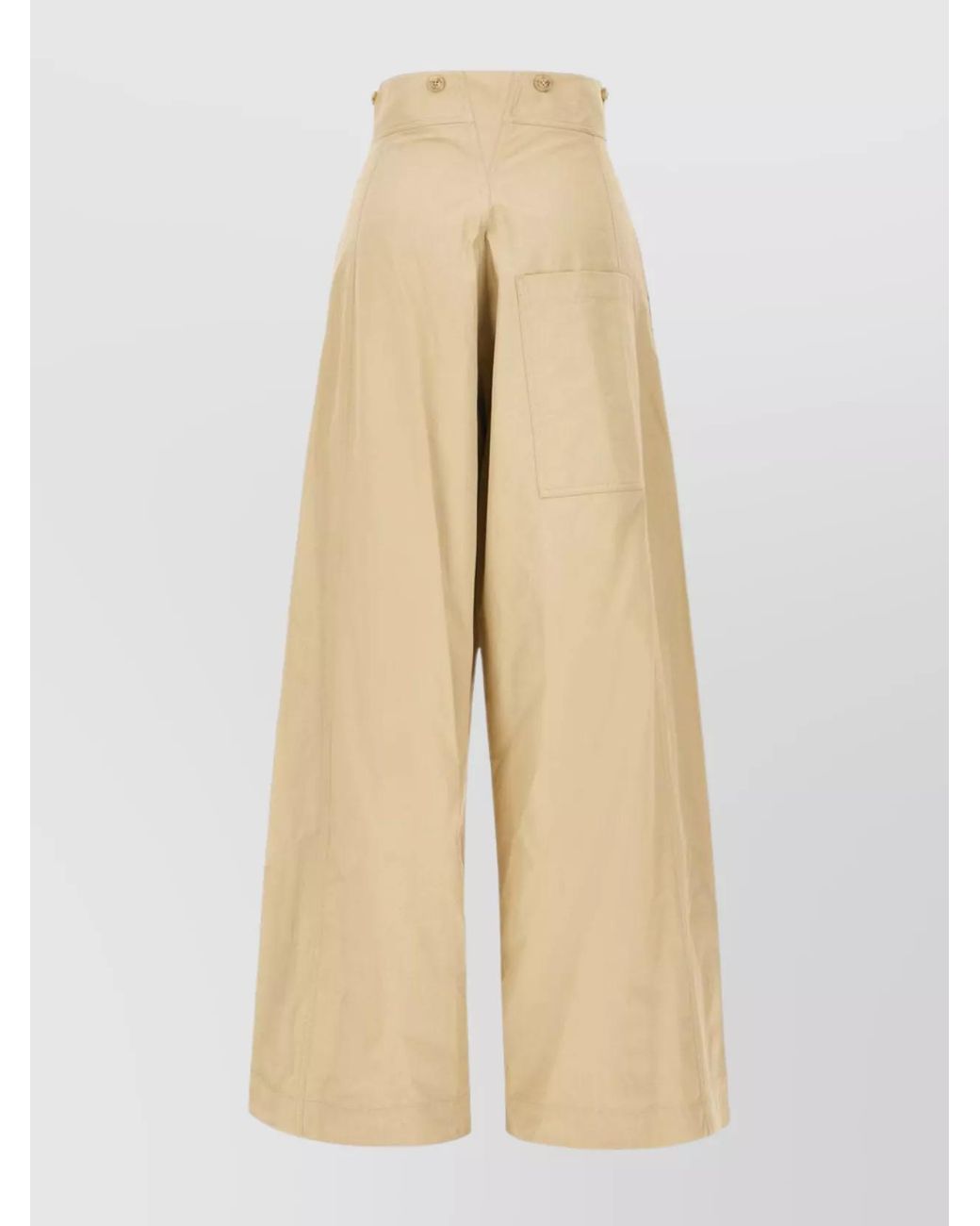 Quira Natural Cotton High-Rise Wide-Leg Trousers